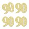 Big Dot of Happiness Gold Glitter 90 - No-Mess Real Gold Glitter Cut-Out Numbers - 90th Birthday Party Confetti - Set of 24
